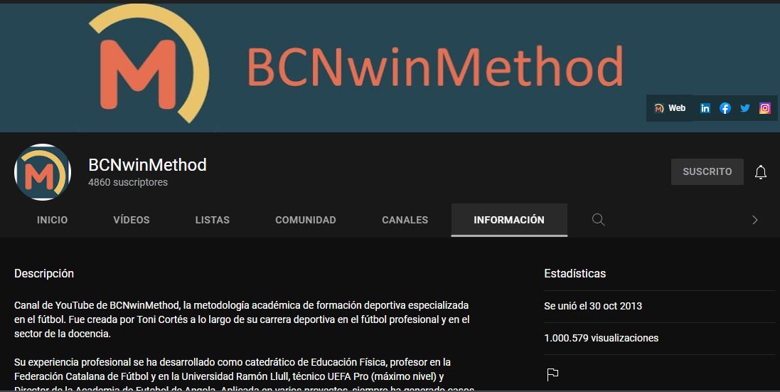 El canal de YouTube de BCNwinMethod llega al millón de visualizaciones