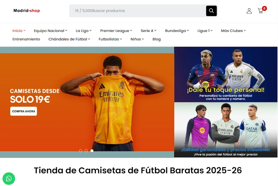 Copa Mundial de Fútbol de 2026. Tienda de camisetas.