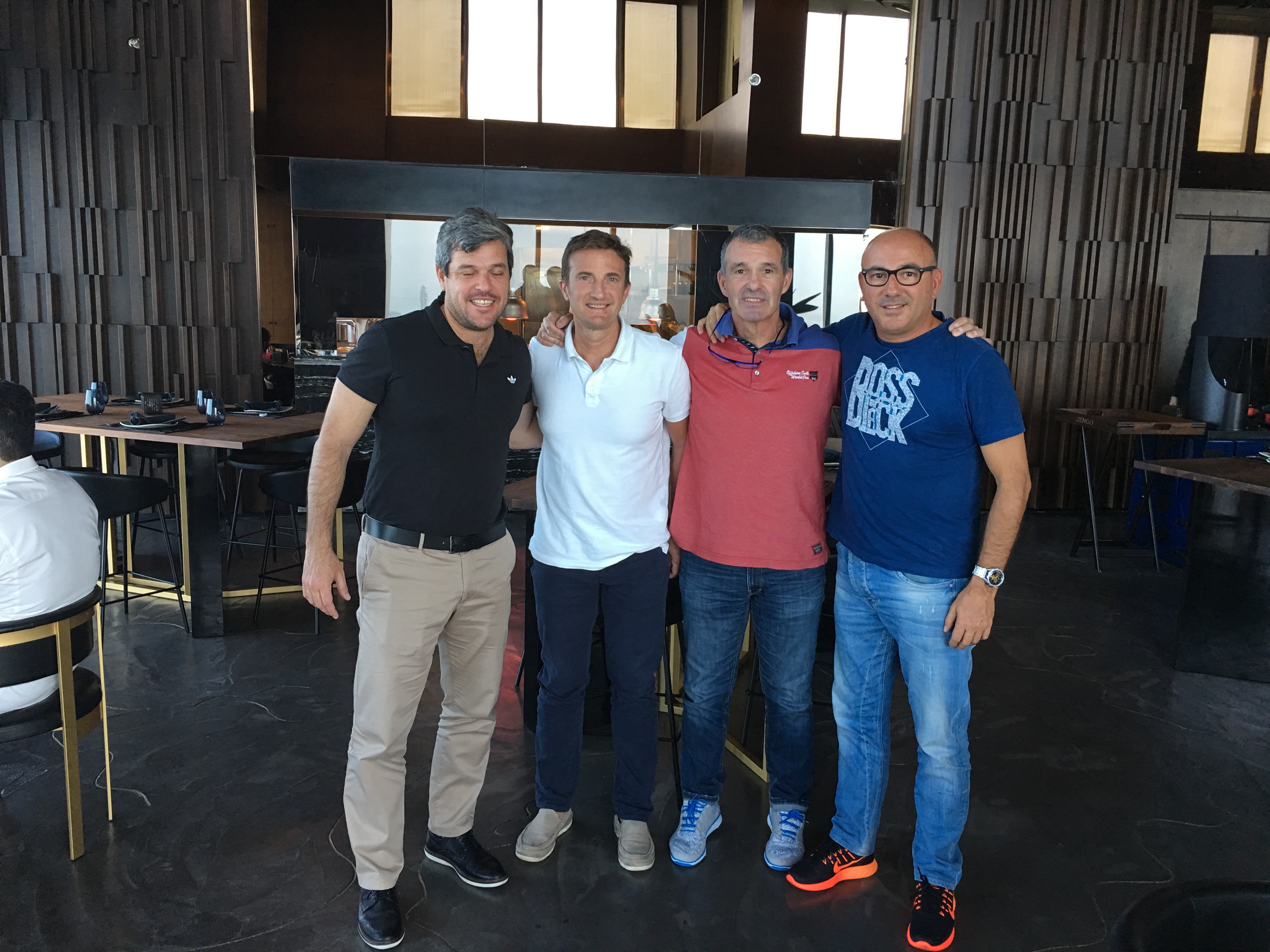 Encuentro con Michael Laudrup, Ramón Catalá y Xavi Alvarez.