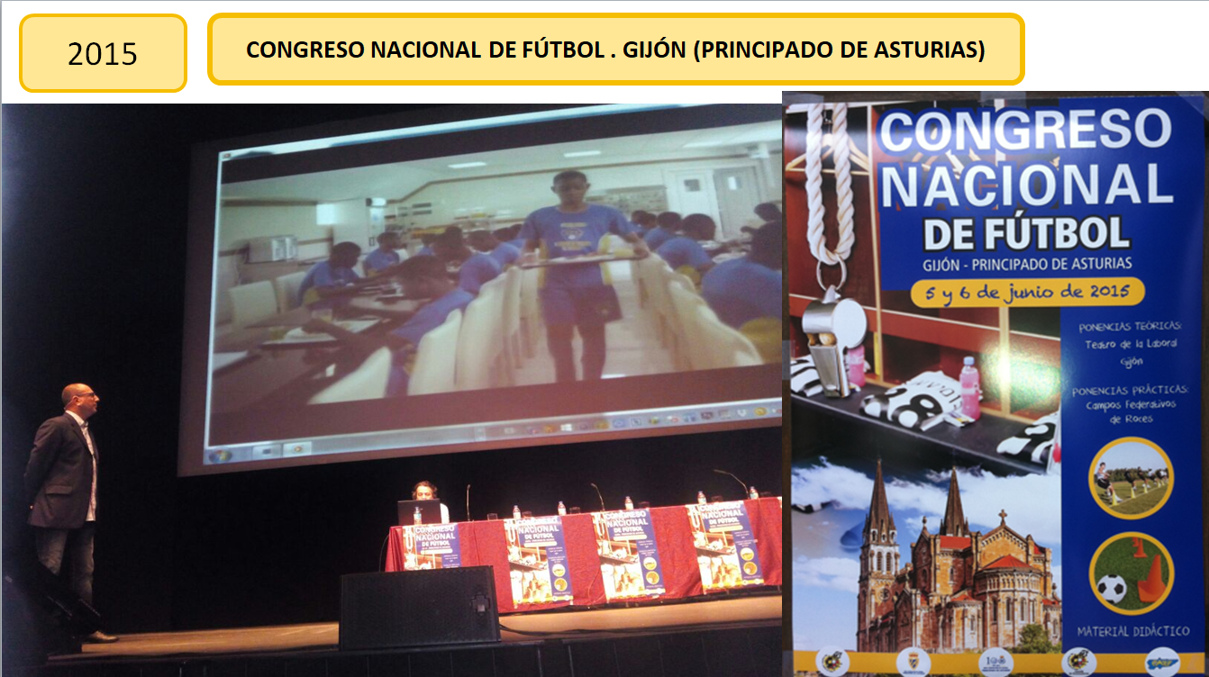 Congreso nacional de fútbol (Gijón 2015). Presentación de la Academia de Futebol de Angola durante el Congreso Nacional de Fútbol celebrado en Gijón.