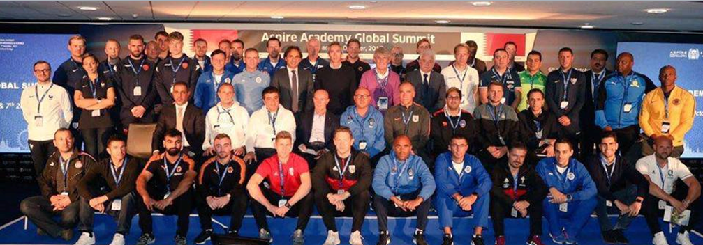 Fotografía de grupo de los participantes en el Aspire Academy Global Summit, Londres 2017.